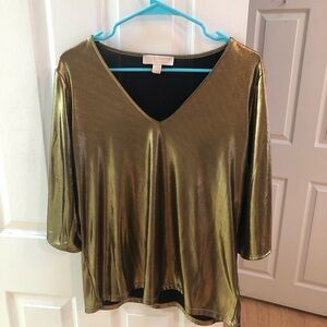 Michael Kors Gold MetallicTop Size L
